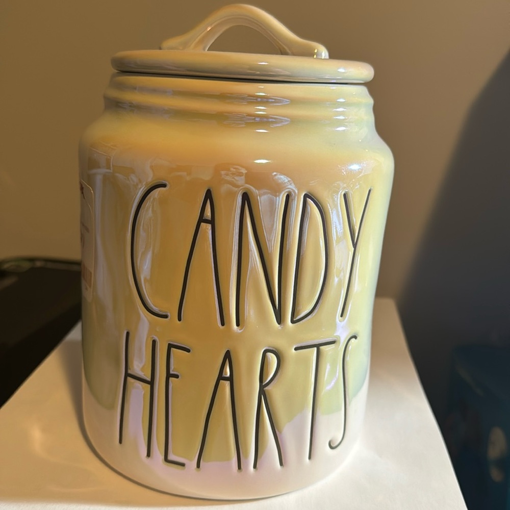 Rae Dunn iridescent Candy Hearts Canister
